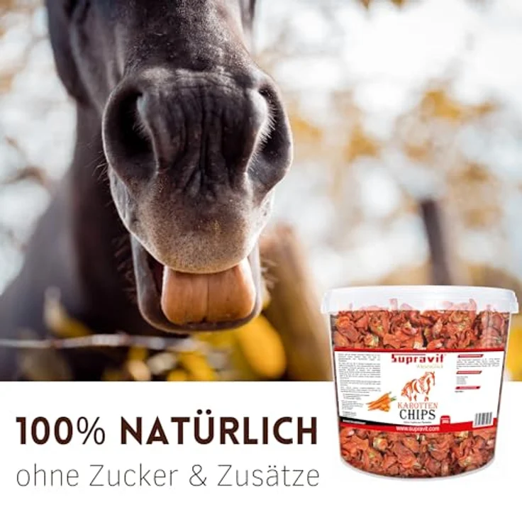 Supravit Karottenchips 2kg Eimer, schonend getrocknete Möhrenchips für Pferde, reich an Carotinoiden und Ballaststoffen, schmackhaftes Ergänzungsfutter – Bild 5