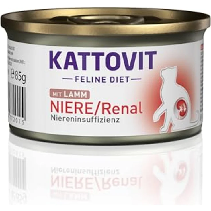 Kattovit Feline Diet Niere/Renal, Nassfutter für Katzen mit Lamm, 85 g - 12 Stück, reduziert in Phosphor zur Unterstützung der Nierenfunktion – Bild 2