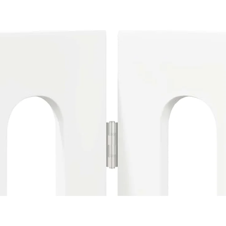 vidaXL Faltbarer Haustierzaun 4 pcs Weiß, Innenraumtrennsystem aus Holzwerkstoff, flexibel faltbar, 201 x 38 x 90 cm – Bild 5