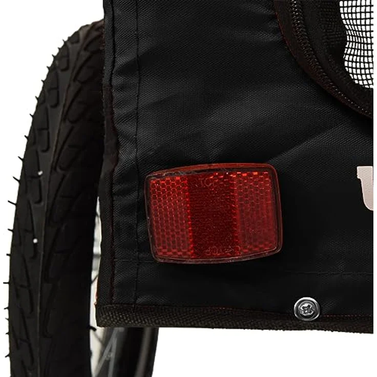 vidaXL Hunde-Transportbox Fahrradanhänger Hunde Schwarz Oxford-Gewebe Eisen, Robuster Rahmen & Komfortables Design, Schwarz – Bild 6