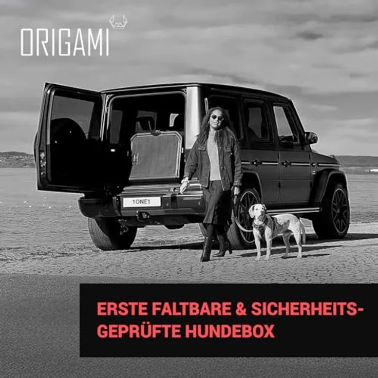 4pets 1ONE1 Origami Hundetransportbox, faltbar, sichere Hundebox fürs Auto, 4 Größen (S, M, L, XL) – Bild 2