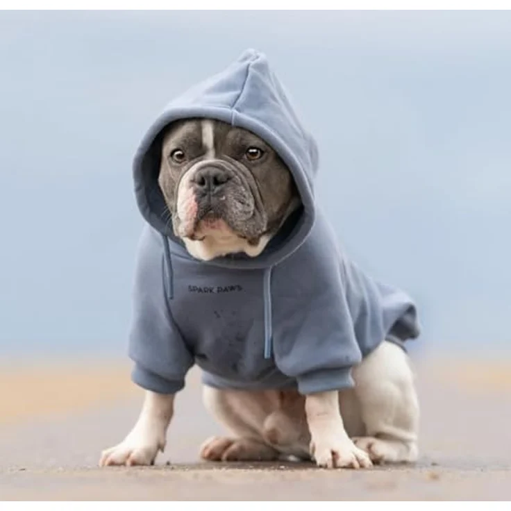 Spark Paws Hunde-Kapuzenpullover, Premium-Qualität mit Fleece-Innenseite, 4-Wege-Stretch für optimale Passform, Slate Blue, 4XL – Bild 4