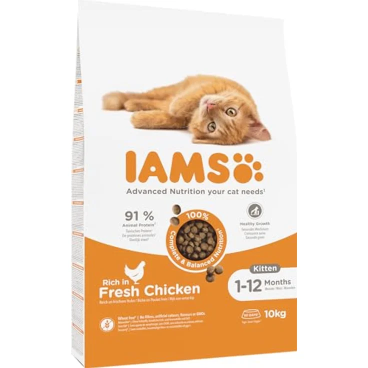 IAMS Advanced Nutrition Kitten, Trockenfutter mit Frischem Huhn, Sparpaket: 2 x 10 kg, ohne Weizen, reich an tierischen Proteinen und Omega-Fettsäuren – Bild 8