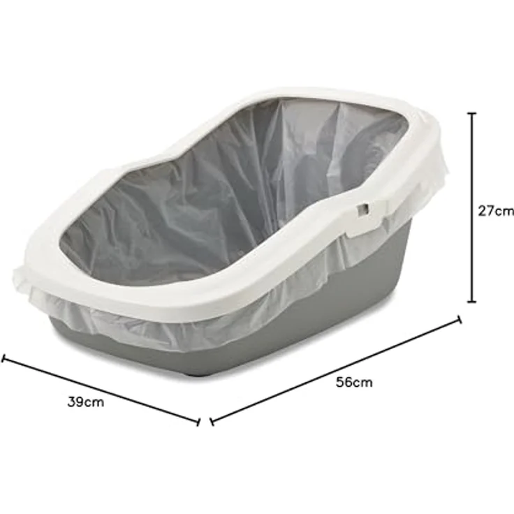 Katzentoilette mit Rand "Aseo" grau 56 x 39x 27,5 cm – Bild 3