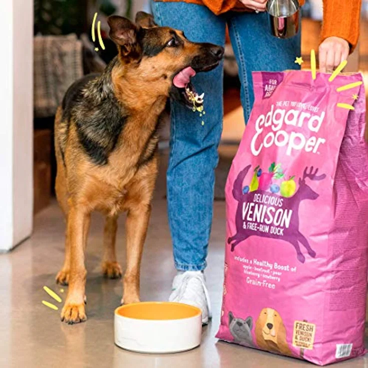 Edgard & Cooper Frischer Hirsch und Freilaufente, getreidefreies Hunde-Trockenfutter, 12kg, für empfindliche Mägen – Bild 4