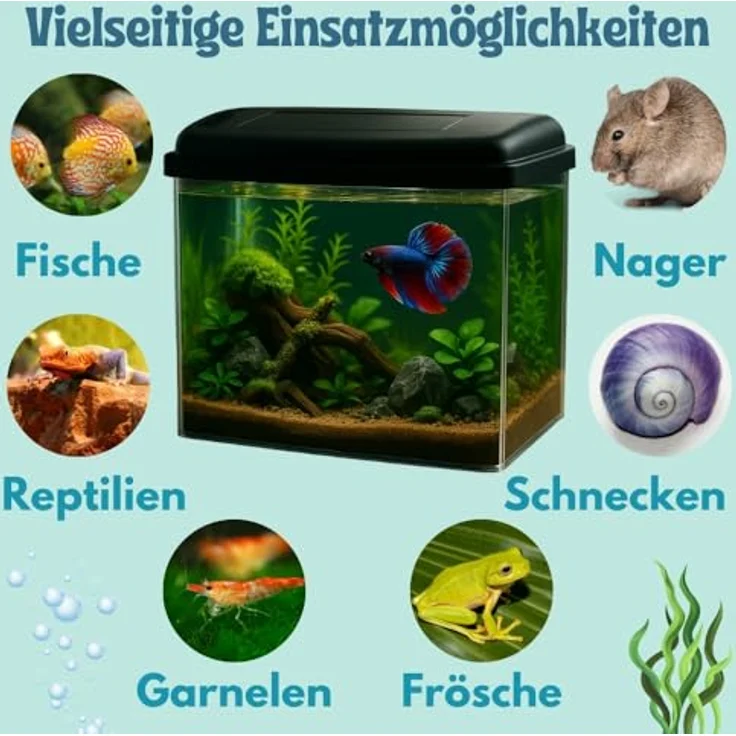 GarPet Nano Aquarium Mini Terrarium, kompaktes Aufzuchtbecken für Garnelen, 27 × 20 × 17 cm mit Abdeckung – Bild 5