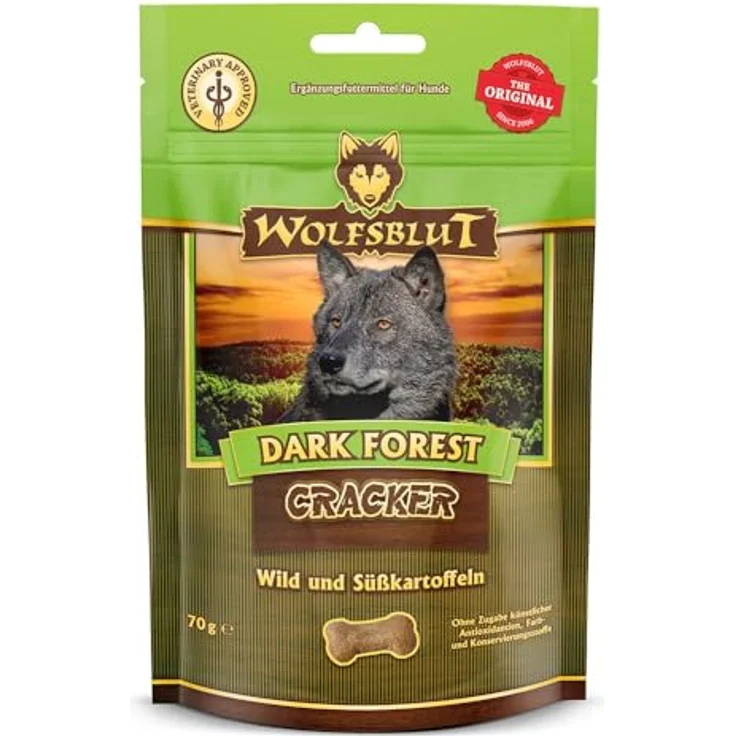 Wolfsblut Dark Forest Cracker Fierce mit Süßkartoffeln, 70 g Hundesnacks – Bild 1