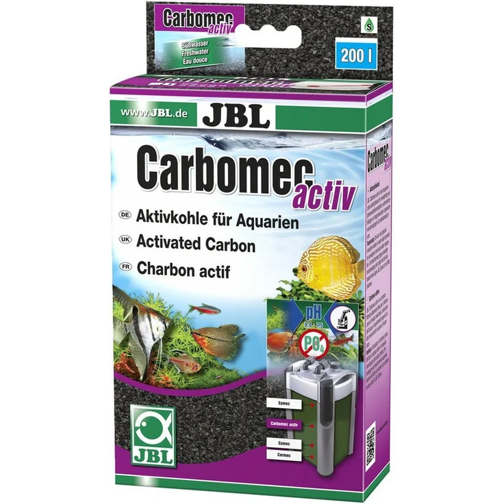 JBL Aquariumfilter Carbomec activ, Aktivkohle für pH-Werte unter 7,5, 400 g für 200 l