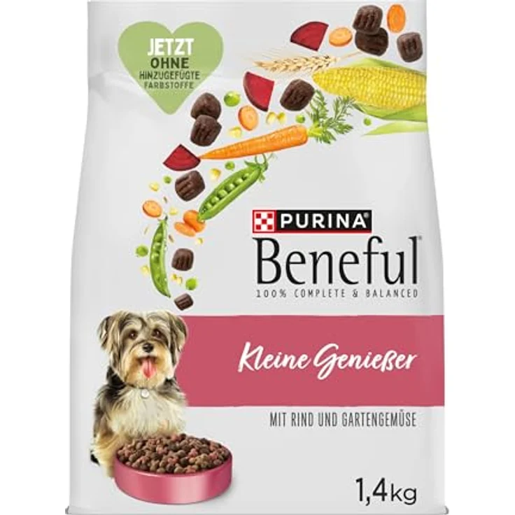 Beneful Kleine Genießer Hundefutter trocken für kleine Rassen, mit Rind und Gartengemüse, 6er Pack (6 x 1,4kg), gesundes Futter mit weichen Brocken und Omega-Fettsäuren – Bild 1