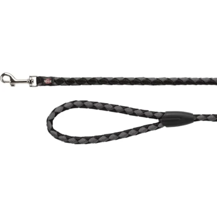 TRIXIE Hundeleine Cavo, kurze Führleine für Hunde S–M, 1,00 m, ø 12 mm, schwarz/grafit, stabile Kontrolle für kleine bis mittelgroße Hunde, langlebiges Polyester – Bild 2
