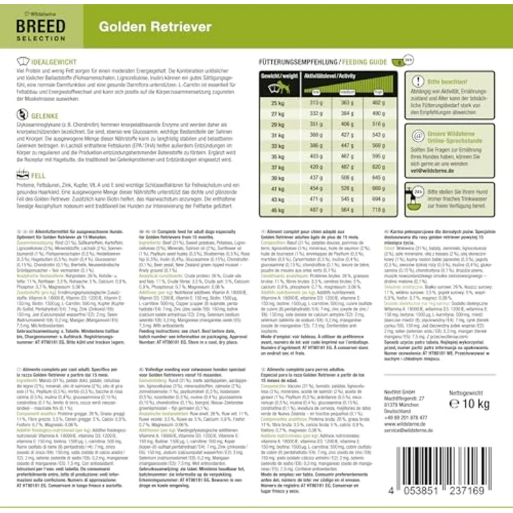 Wildsterne Breed Selection Golden Retriever, 10 kg | Getreidefreies Monoprotein-Trockenfutter | von Tierärzten entwickelt für ausgewachsene Hunde – Bild 3