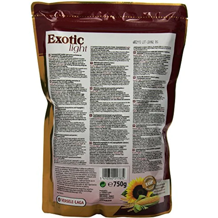 Versele-Laga Exotic Light, Vogelfutter für alle Papageienarten, 750 g, optimierte Ration an Vitaminen und Mineralien – Bild 2