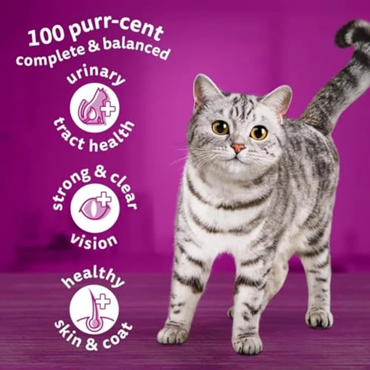 Whiskas 1+ Adult Huhn, komplettes Katzenfutter mit Knusprigen Knackits®, 7 kg – Bild 8