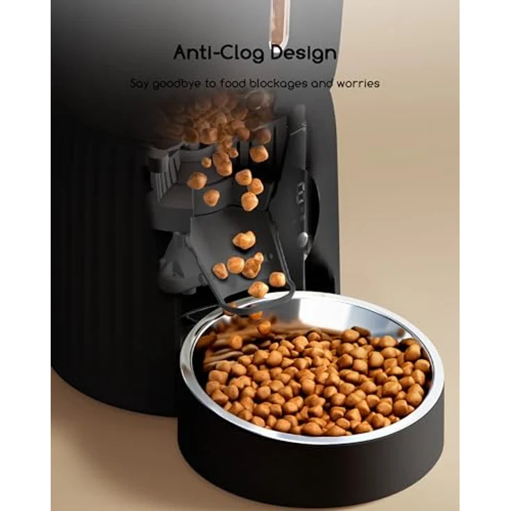 Faroro Futterautomat Katze 4L, Automatischer Futterspender mit 10-Sekunden-Sprachnachricht, Transparentes Design für Katzen und kleine Hunde – Bild 5