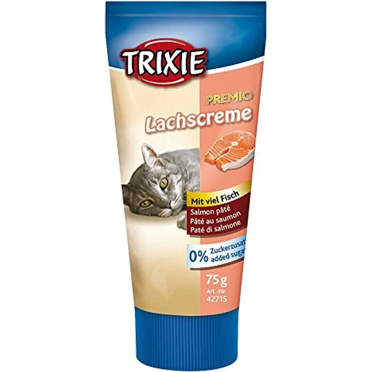 TRIXIE Premio Katzencreme - Lachs, Katzensnack zur Medikamentengabe mit hohem Belohnungseffekt – Bild 1