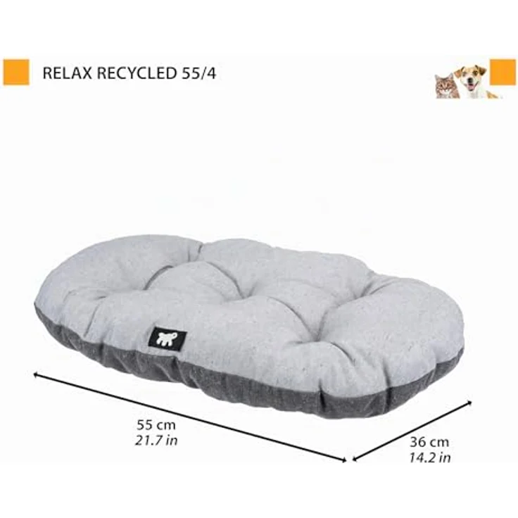 Ferplast Hundebett Relax, doppelseitiges Hundekissen aus Baumwolle, waschbar, 55 x 36 cm, braun – Bild 3