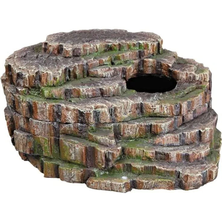 TRIXIE Schlangenhöhle Regenwaldoptik, Rückzugsmöglichkeit und Häutungsplatz für Terrarien und Aquarien, abnehmbarer Deckel, Polyesterharz, 26 x 20 x 13 cm, 76199