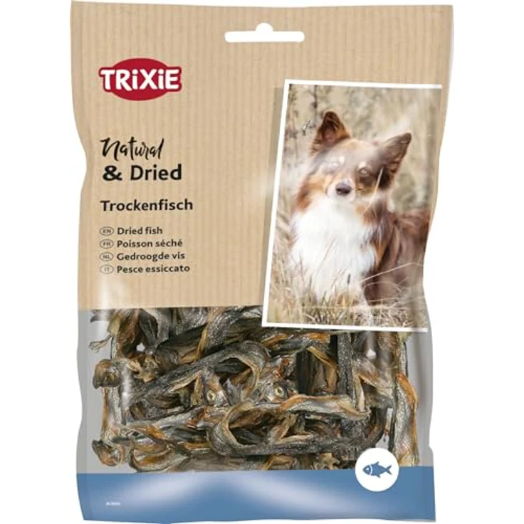 Trixie Trockenfisch-Sprotten, 3 x 400 g, 100% getrocknete Fisch-Sprotten, hoher Eiweißgehalt, ideal für Hunde mit Futterunverträglichkeiten – Bild 1
