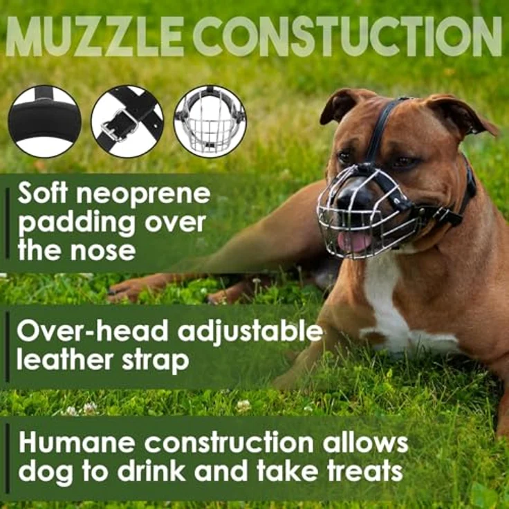 BRONZEDOG Hundemaulkorb Drahtkorb Metallmaske für mittelgroße bis große Hunde, Größe 4 für Pitbull & Amstaff, hundefreundliches Design für Training und Spaziergänge – Bild 4