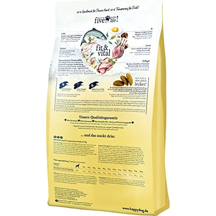 Happy Dog fit & vital Trockenfutter für Hunde Adult, Light Calorie Control, 4 kg mit 7 % Fett und L-Carnitin – Bild 4