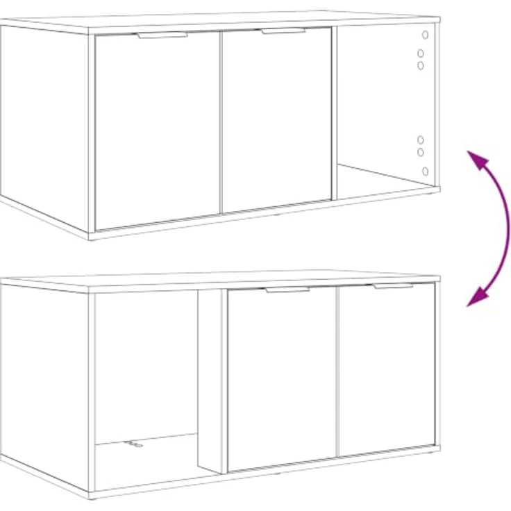 vidaXL Katzenkiste Möbel Sonoma-Eiche, modernes Katzenhaus mit verstecktem Katzenklo-Design, 100 x 49 x 45 cm, Indoor-Rückzugsort – Bild 4