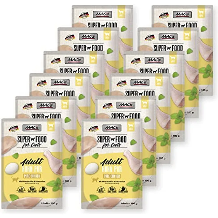 MAC's Hähnchen Pur/Kräuter, Katzen-Nassfutter mit 70% Huhn, 12 x 100 g