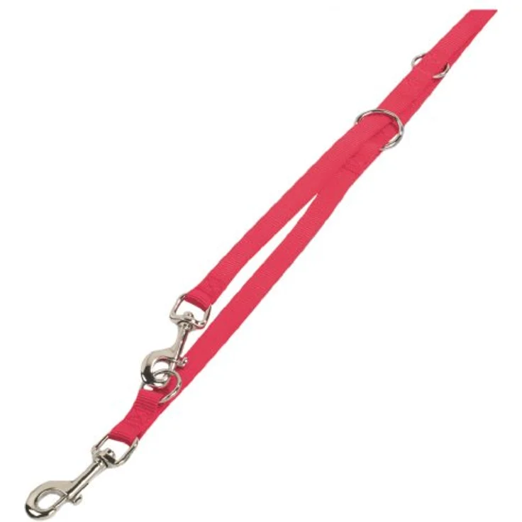 Nobby Führleine Classic, Nylon, 3-fach verstellbar, rot, L: 200 cm, B: 10 mm, 1 Stück – Bild 2