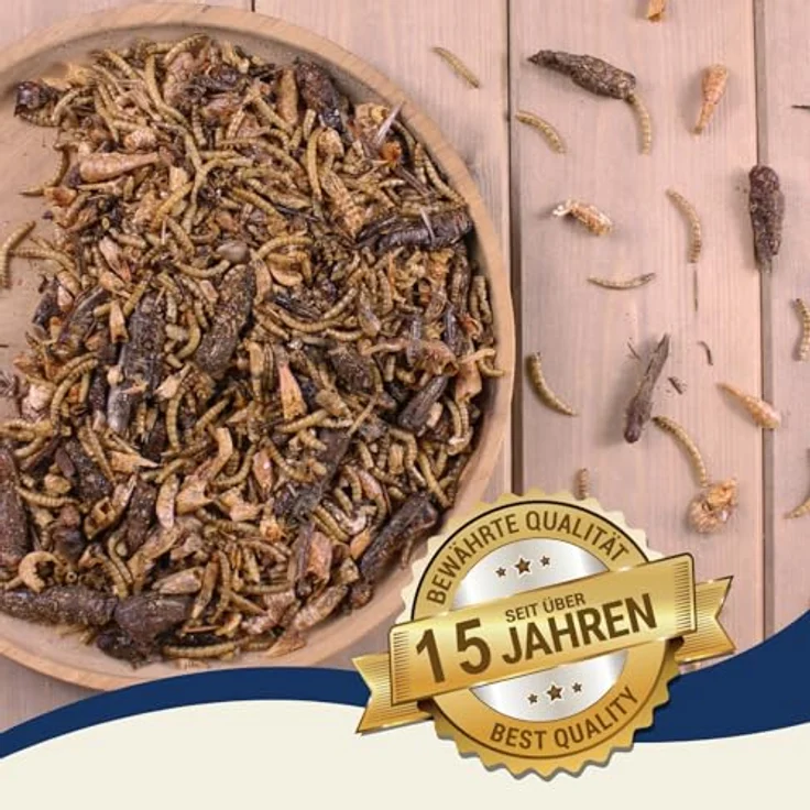 Lyra Pet® Protein Boost Insekten Mix 10 kg, getrocknet, reich an 54,7 % Rohprotein, geeignet für Vögel, Nagetiere, Fische & Reptilien – Bild 4