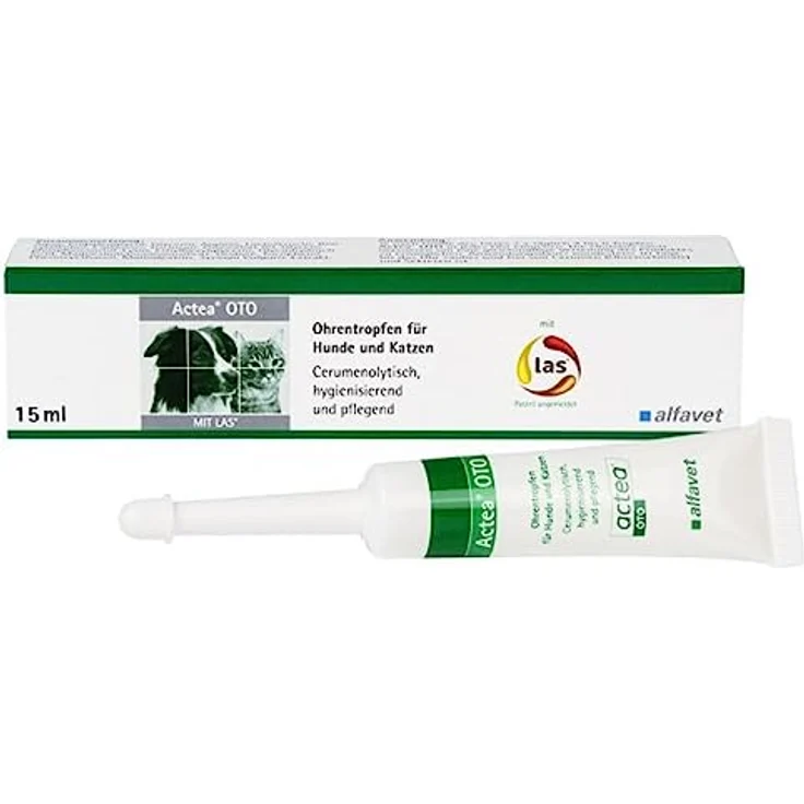 Alfavet Actea OTO, zur Pflege und Reinigung des äußeren Gehörgangs von Hund und Katze, Ohrentropfen Emulsion 2 x 7,5ml – Bild 2