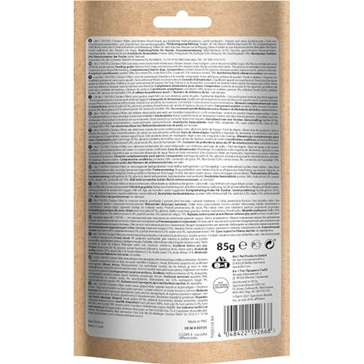 8in1 Tasties Hühnerfilets, Sparpaket mit 3 x 85 g, glutenfreie und proteinreiche Hundesnacks ohne Zuckerzusatz – Bild 2