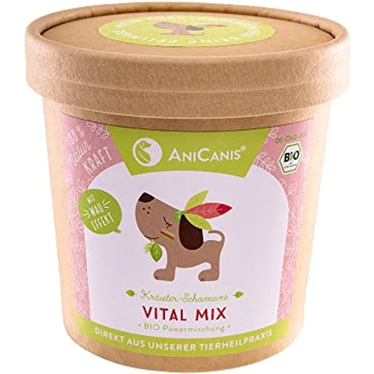 AniCanis Bio Vital Mix für Hunde, 150g Futterzusatz mit Multi-Vitaminen, Mineralien & Superfood, 8 essentielle Aminosäuren, 100% Bio, vegetarisch – Bild 1