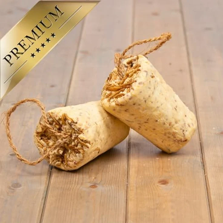 Lyra Pet® Protein Boost Körner Riegel mit Mehlwürmern, 3 x 12 STK., proteinreiches Vogelfutter für Sommer & Winter, premium Erdnussbutterriegel, biologisch abbaubarer Energiespender für Wildvögel – Bild 5