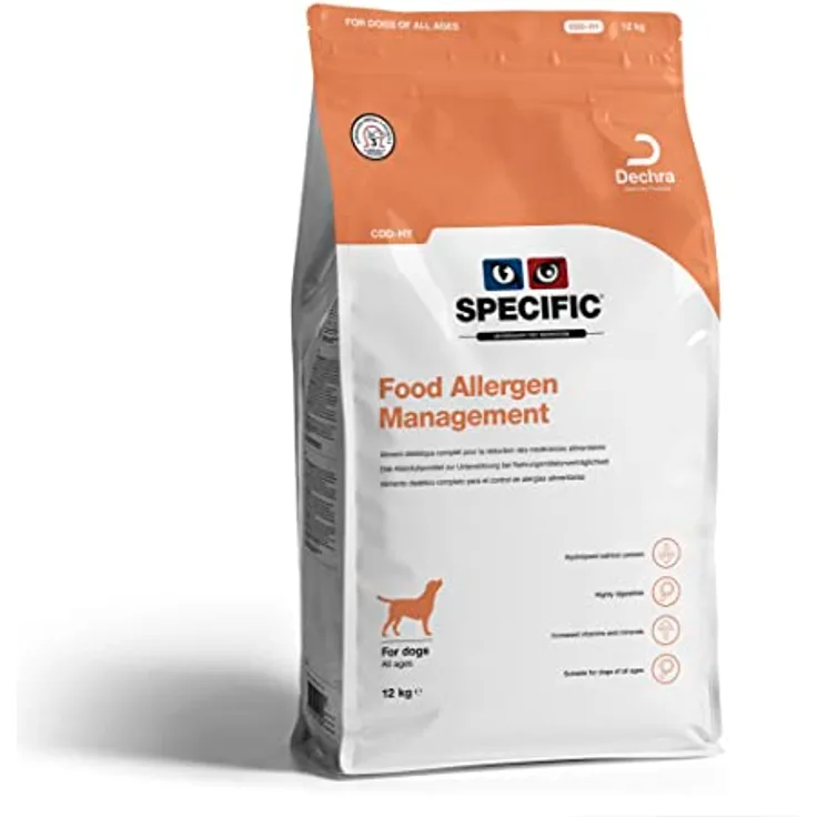 SPECIFIC® CDD-HY, Hypoallergenes Trockenfutter für Hunde mit hydrolisiertem Lachs, 12kg, glutenfrei, für alle Altersklassen von DECHRA Veterinary Products