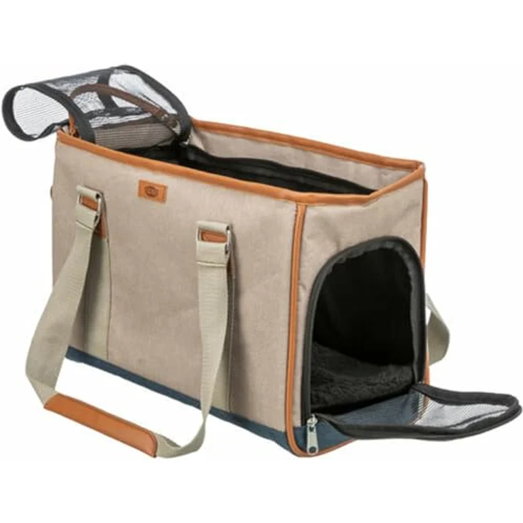 TRIXIE Hunde-Tasche Elisa, transportable Tiertransporttasche in sand mit gepolsterter Ausstattung und integrierter Kurzleine – Bild 5