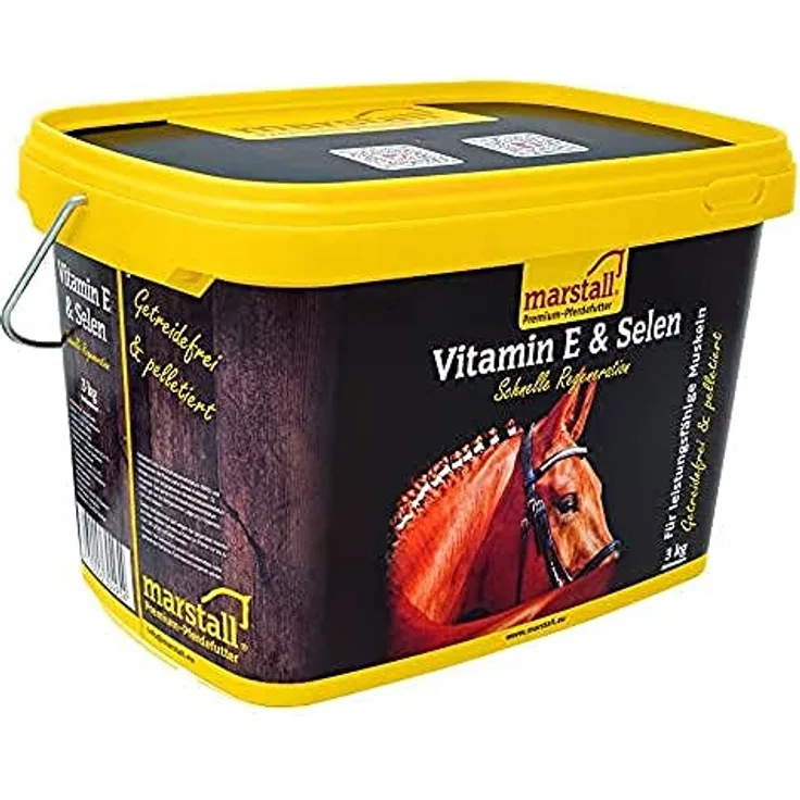 marstall Premium-Pferdefutter Vitamin E + Selen, getreidefreies Diätfuttermittel für optimalen Muskelstoffwechsel, 3 kg Packung