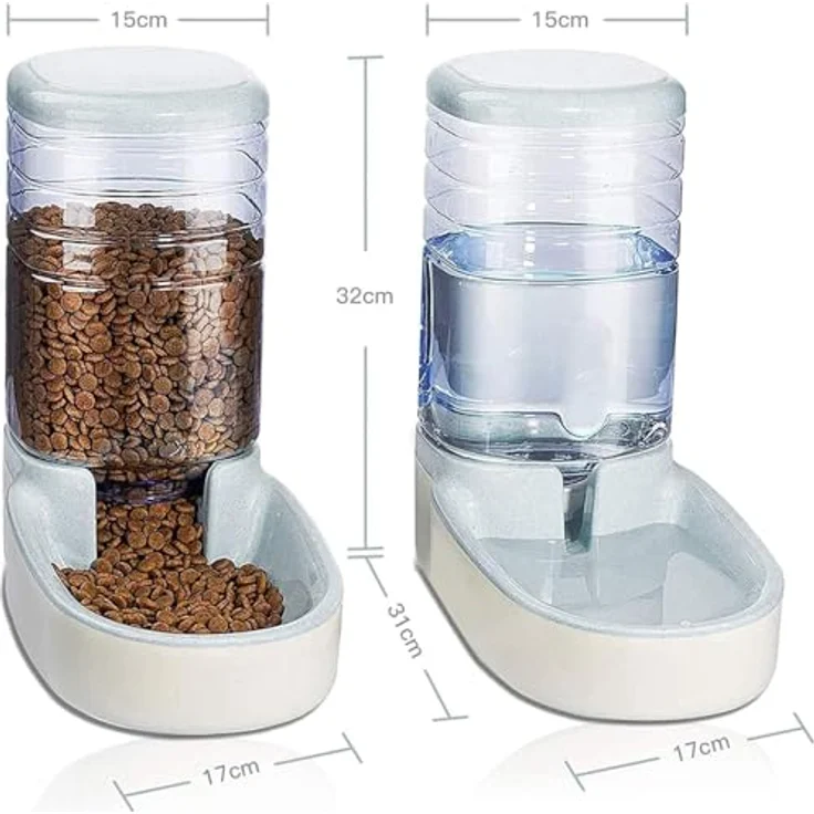 Edipets Automatischer Futterspender für Katzen und Hunde, 2 Einheiten, 3.8L Futter- und Wasserspender, Grau – Bild 4