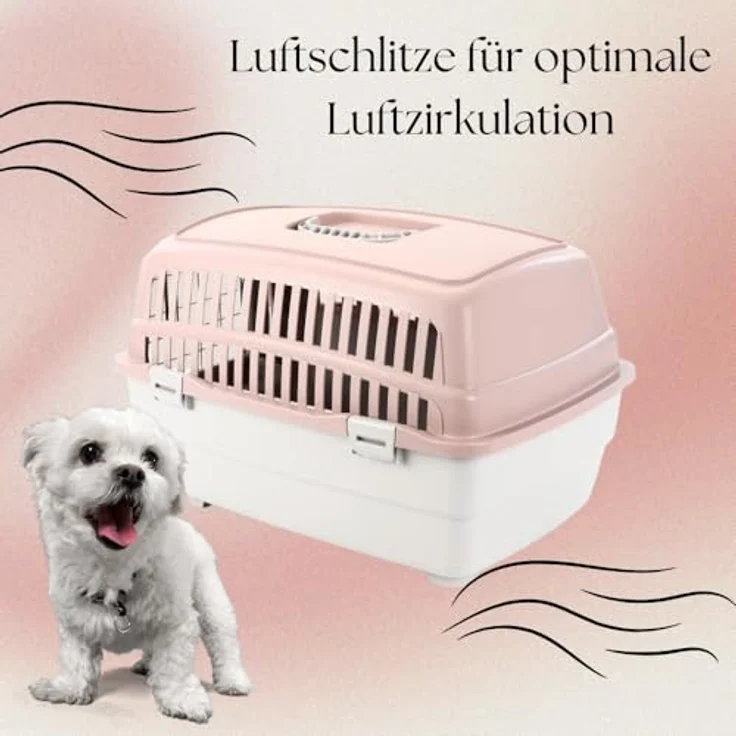 GarPet Hunde-Transportbox 2er Set, IATA-konforme Flugboxen für kleine Haustiere, Mehrfarbig, inklusive Reisenapf – Bild 4