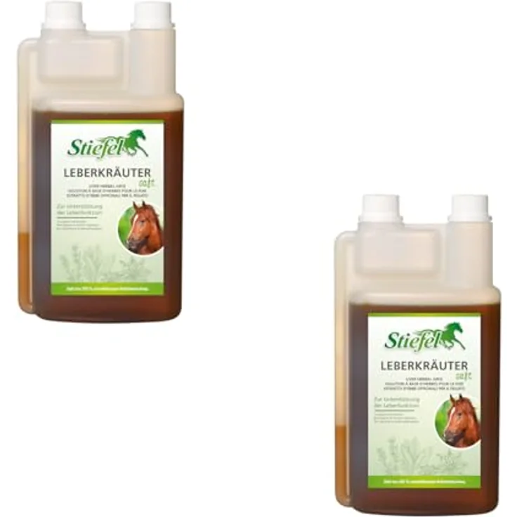 Stiefel Leberkräutersaft Doppelpack, 2 x 1 l, Ergänzungsfuttermittel für Pferde mit naturbelassener Kräutermischung zur Unterstützung der Leberfunktion