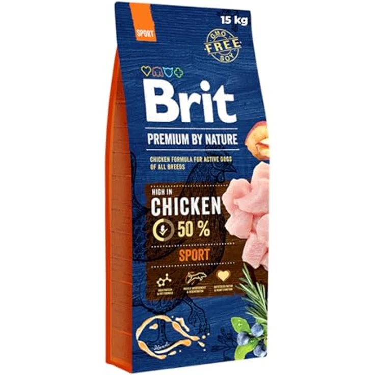 Brit Premium by Nature Sport, Hunde-Trockenfutter 15kg, nährstoffreiche Mahlzeit für aktive Hunde – Bild 2
