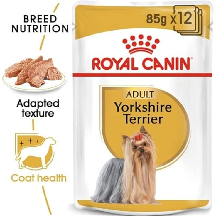 Royal Canin Yorkshire Terrier Adult, 12 x 85 g Hunde-Nassfutter in frischen Portionsbeuteln, Unterstützung für Pelz und Verdauung, ab 10 Monate – Bild 2