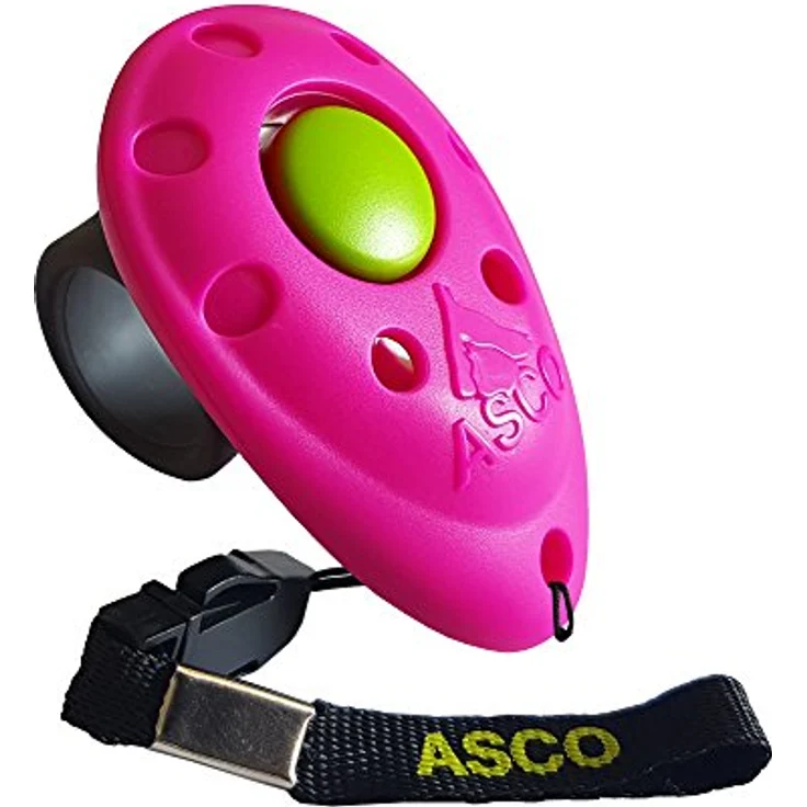 ASCO Finger Clicker ASCO-08F, Premium Klicker für Hunde, Katzen und Pferde, ergonomisches Design, pink – Bild 1