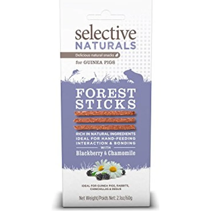 Supreme Petfoods Selective Naturals Futterstangen für Meerschweinchen, Forest Sticks mit Brombeere und Kamille, 60 g, 4er-Packung – Bild 5