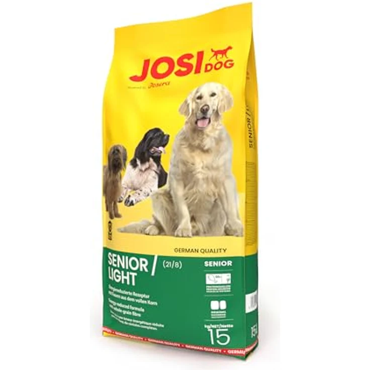 JosiDog Senior Light mit Huhn, energiereduziertes Trockenfutter für ältere Hunde, 15 kg – Bild 1