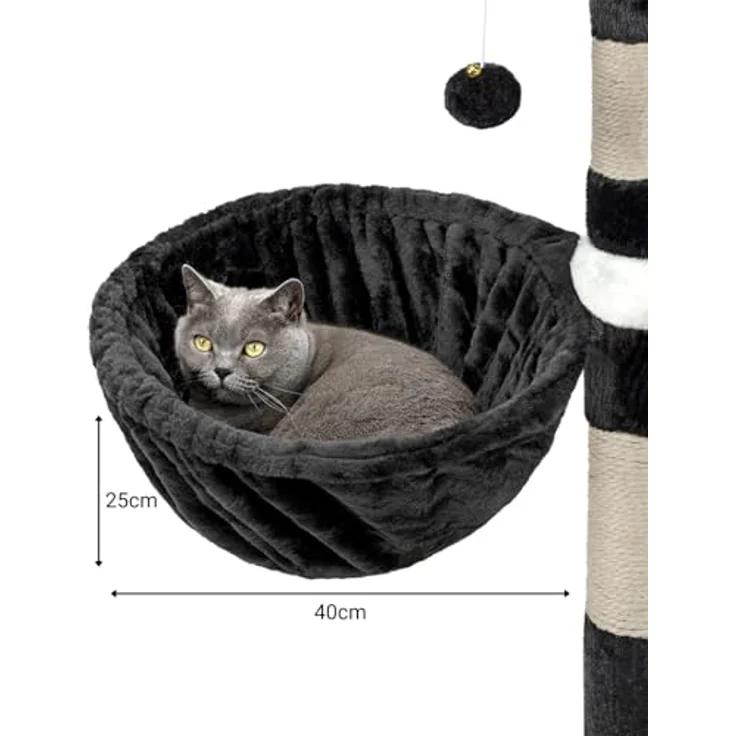 lionto Liegemulde für Kratzbäume 40 cm Durchmesser, 25 cm Tiefe schwarz – Bild 6