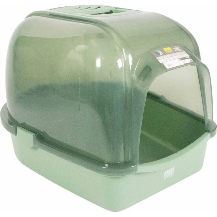 Europet-Bernina Katzentoilette Eclipse, transparent/grün, Größe M, 43 x 56 x 40 cm