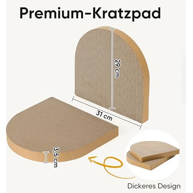 FUKUMARU 2er Set Kratzbrett für Katzen, 60 x 31 cm, langlebige Wellpappe, vertikales Design, platzsparend und leicht zu montieren – Bild 3