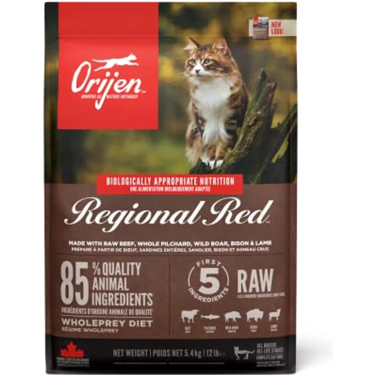 Orijen Regional Red Cat, 5,4 kg Katzenfutter mit 85% Fleischanteil und „Ganze-Beute“-Prinzip – Bild 1