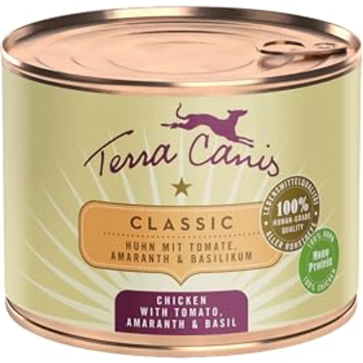 Terra Canis Huhn, Tomate, Amaranth & Basilikum - Classic Nassfutter, 200g I Premium Hundefutter in 100% Lebensmittelqualität, allergen- & getreidearm, reichhaltig & gesund – Bild 1