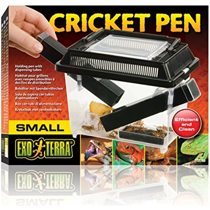 Exo Terra Cricket Pen, Pflegeset für Grillen mit belüfteter Abdeckung, Futter- und Wassernapf, klein (18 x 14 x 11 cm) – Bild 2