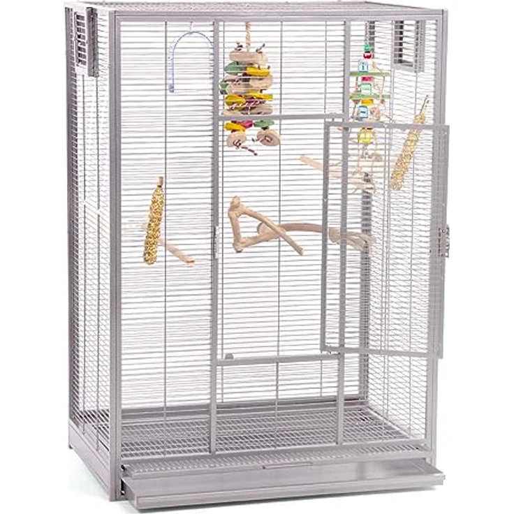 Montana Cages New Melbourne I Premium Vogelvoliere, Vogelkäfig für Sittiche und kleine Papageien, AVILON Pulverbeschichtet, Platinum Edition, ca. 80 x 50 x 110 cm – Bild 4